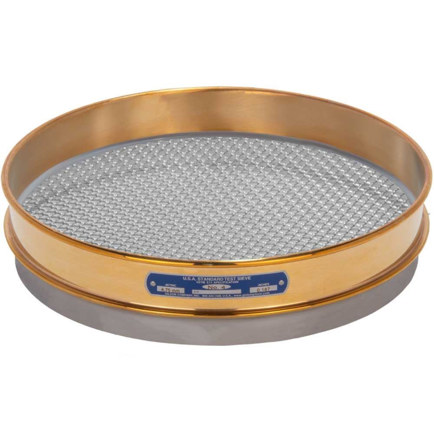 Picture of 12in Sieve, Brass/Stainless, Half-Height, No.4