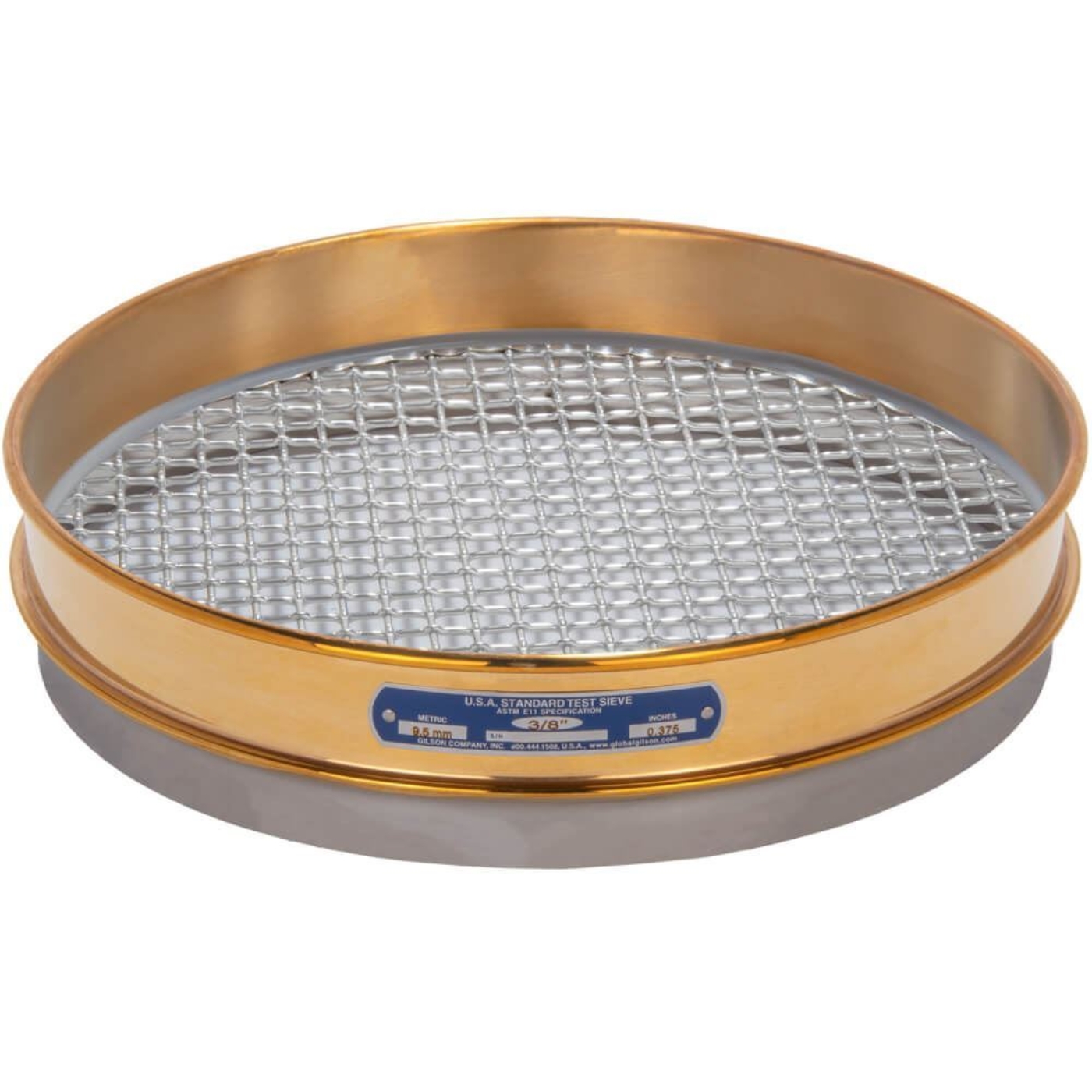 Picture of 12in Sieve, Brass/Stainless, Half-Height, 3/8in