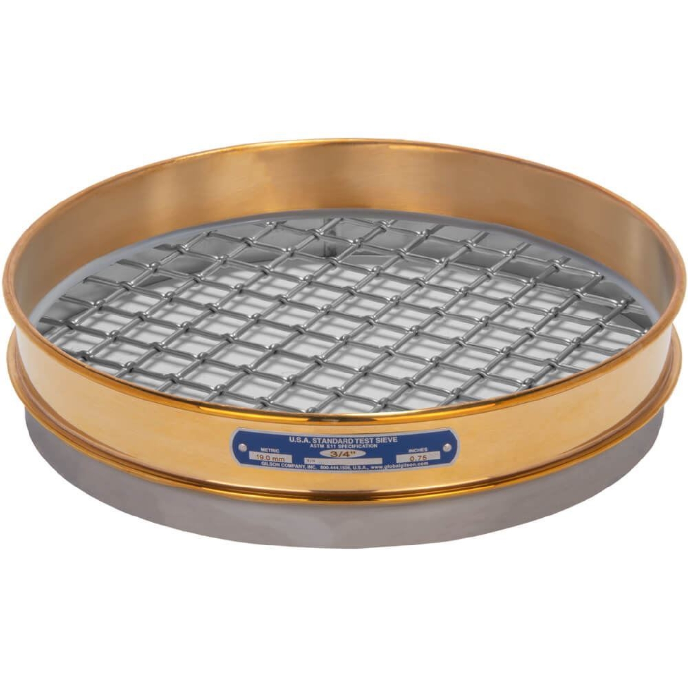 Picture of 12in Sieve, Brass/Stainless, Half-Height, 3/4in