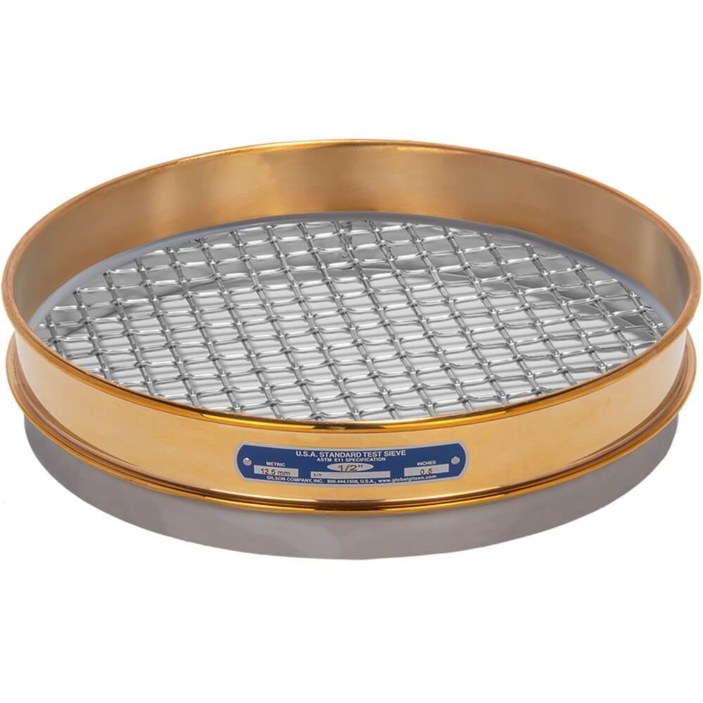 Picture of 12in Sieve, Brass/Stainless, Half-Height, 1/2in