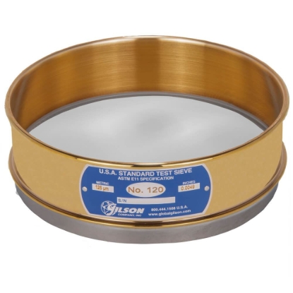 8" Sieve, Brass/Stainless, Full-Height, No. 120