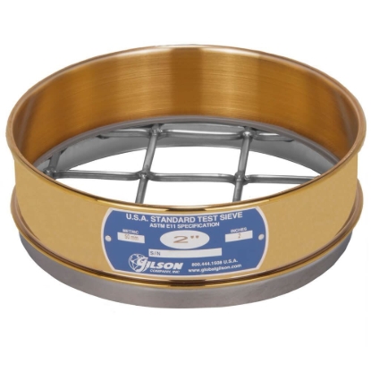 8" Sieve, Brass/Stainless, Full-Height, 2"