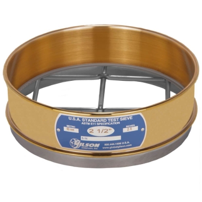 8" Sieve, Brass/Stainless, Full-Height, 2-1/2"