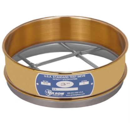 8" Sieve, Brass/Stainless, Full-Height, 3"