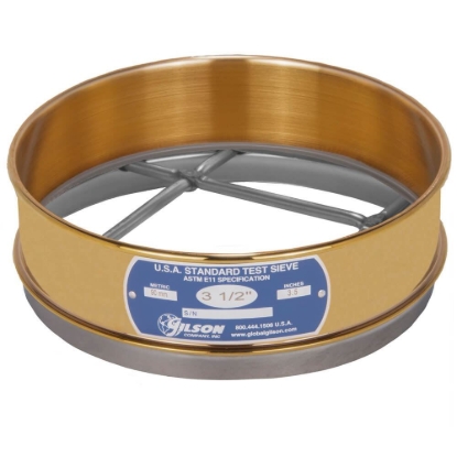 8" Sieve, Brass/Stainless, Full-Height, 3-1/2"