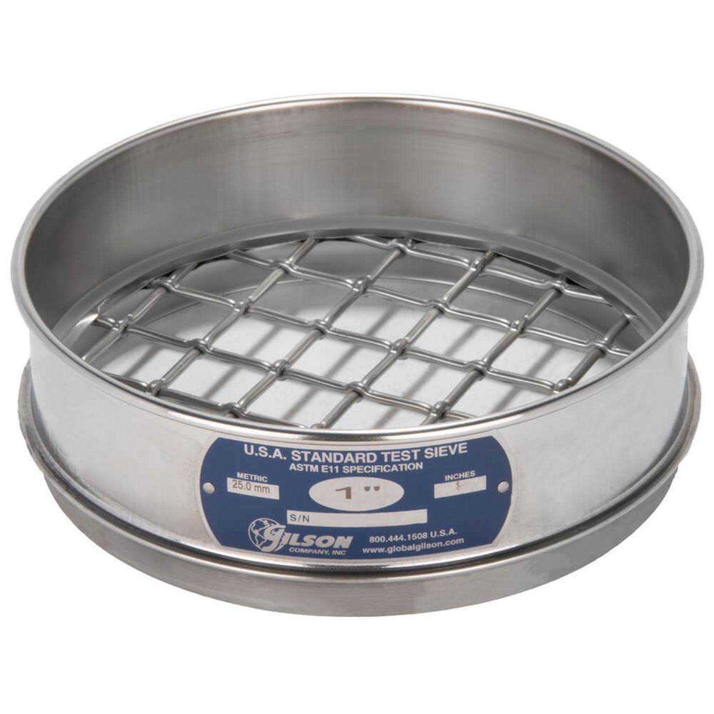 8" Sieve, All Stainless, Full-Height, 1"