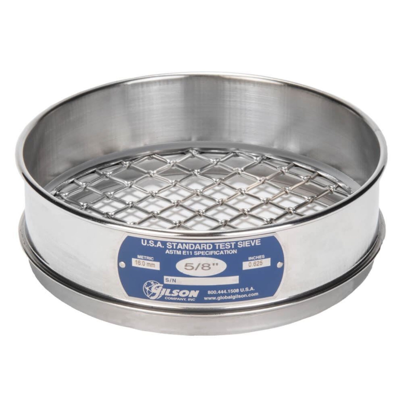 8" Sieve, All Stainless, Full-Height, 5/8"