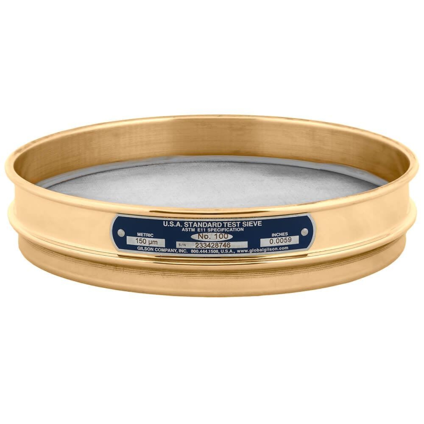 Picture of 8in Sieve, All Brass, Half-Height, No.100