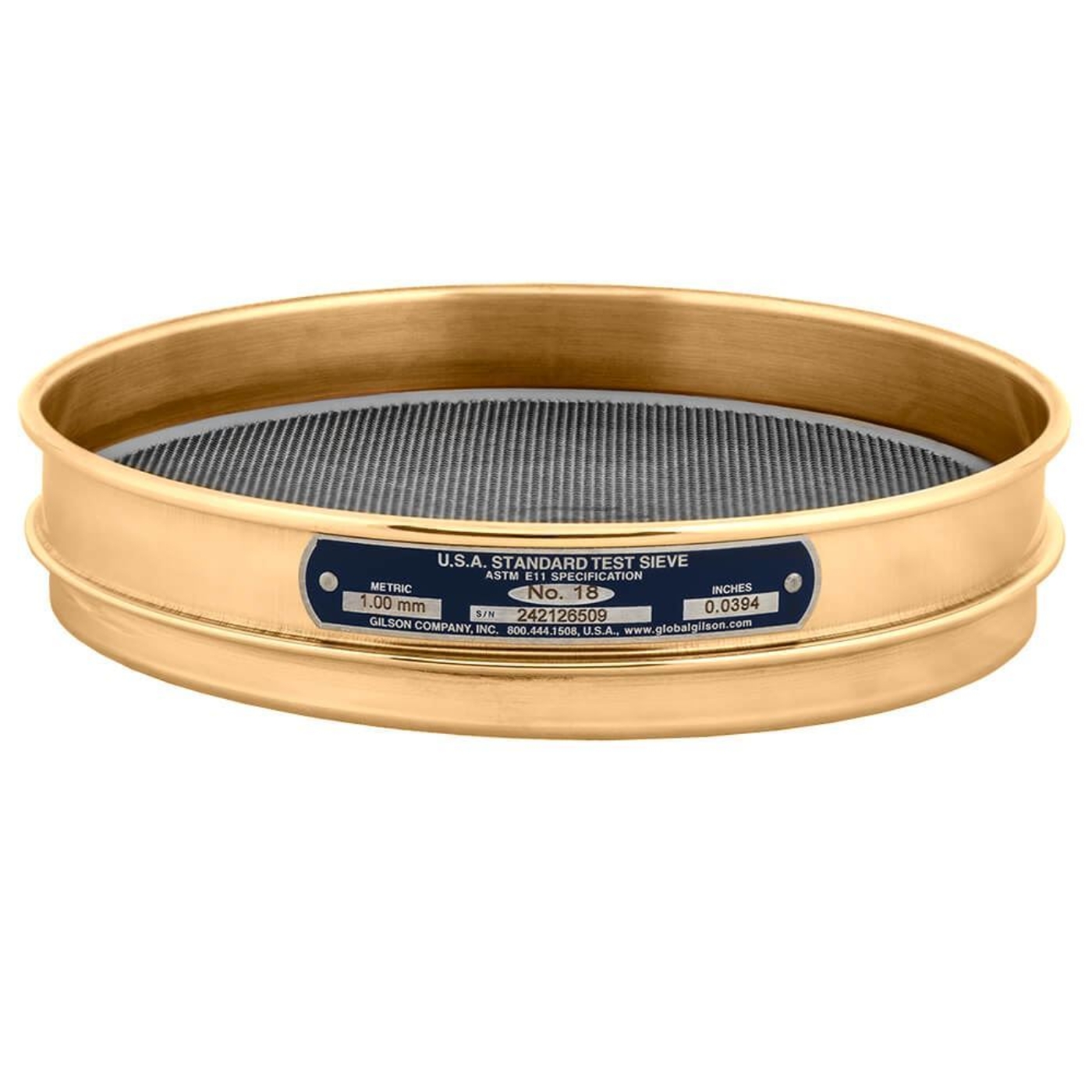 Picture of 8in Sieve, All Brass, Half-Height, No.18