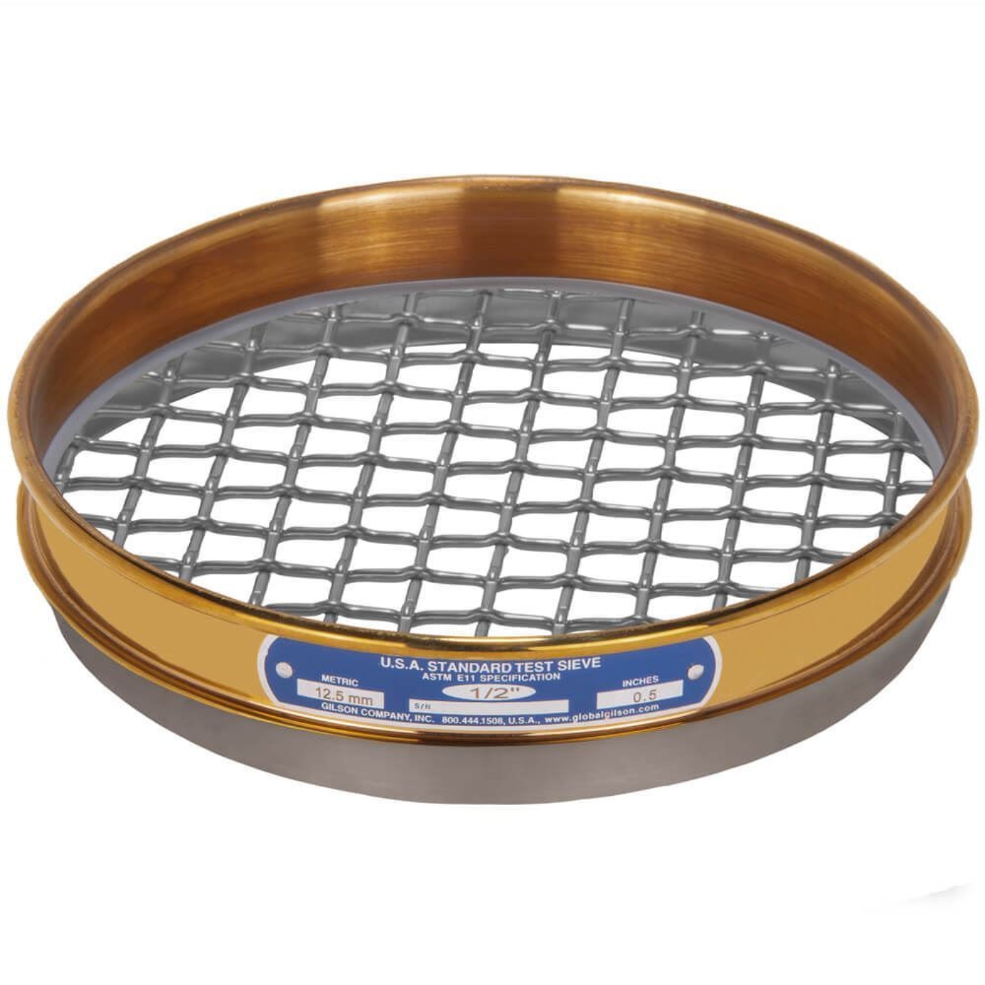 Picture of 8in Sieve, Brass/Stainless, Half-Height, 1/2in