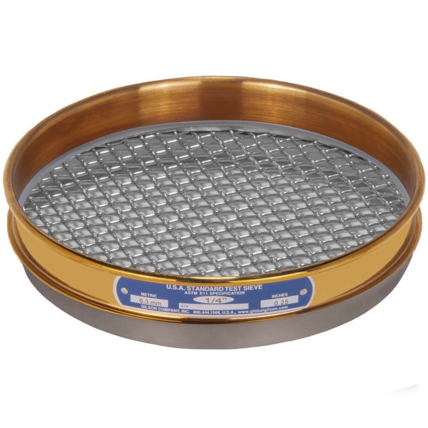 Picture of 8in Sieve, Brass/Stainless, Half-Height, 1/4in