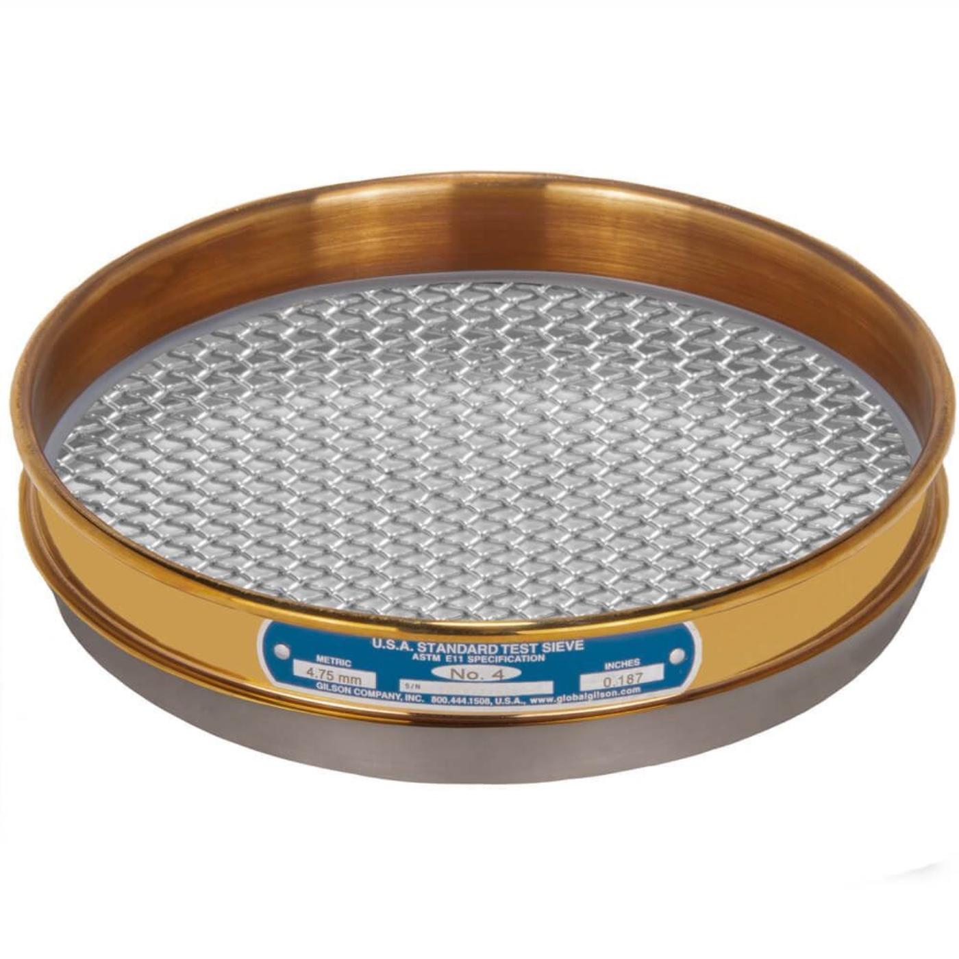 Picture of 8in Sieve, Brass/Stainless, Half-Height, No.4