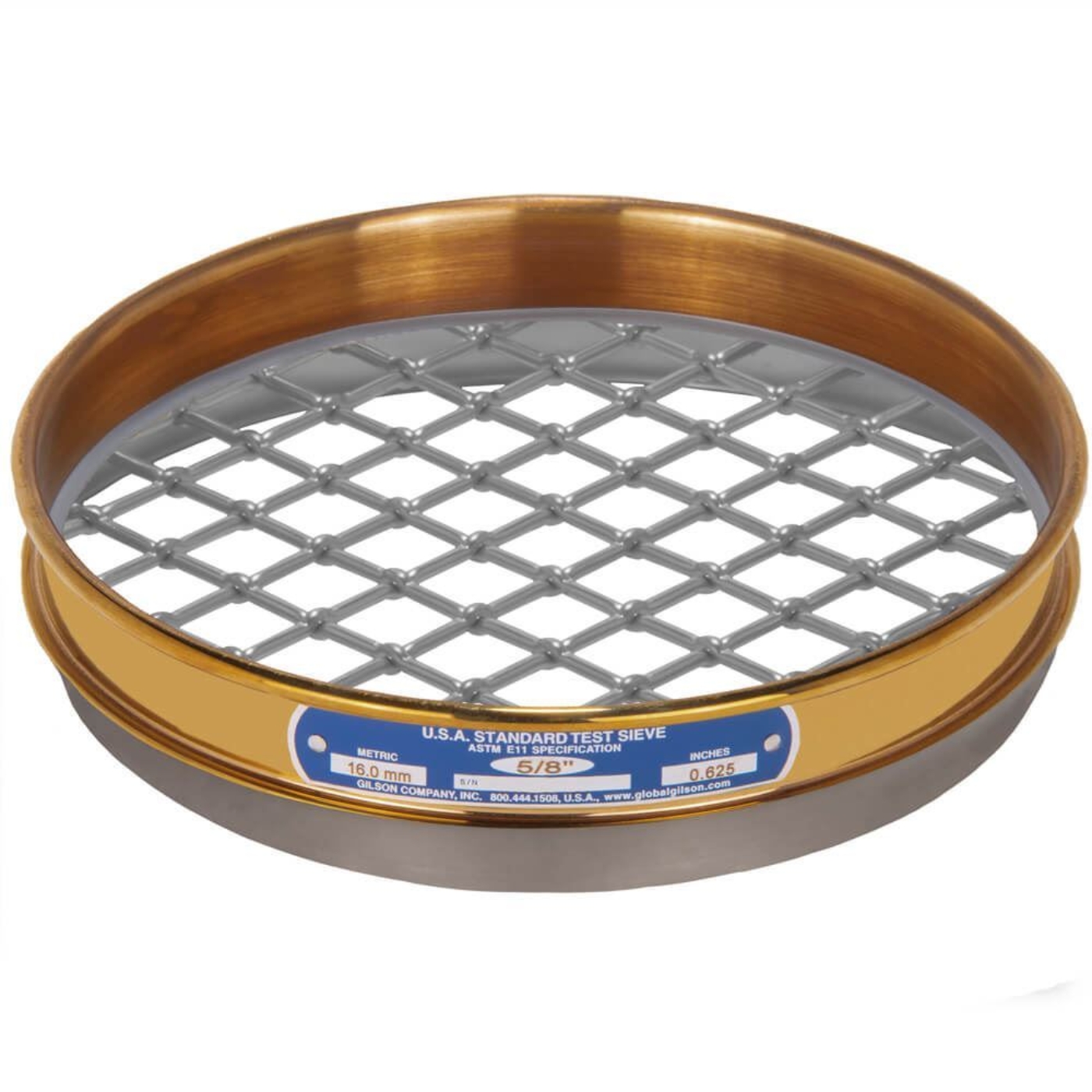 Picture of 8in Sieve, Brass/Stainless, Half-Height, 5/8in