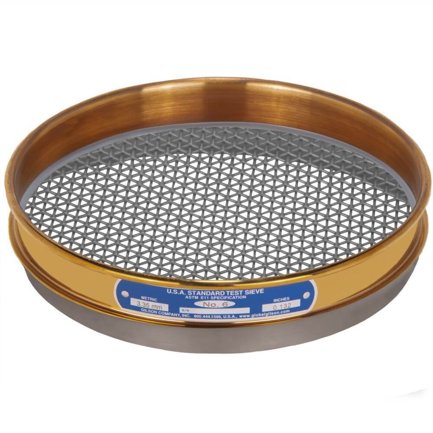 Picture of 8in Sieve, Brass/Stainless, Half-Height, No.6