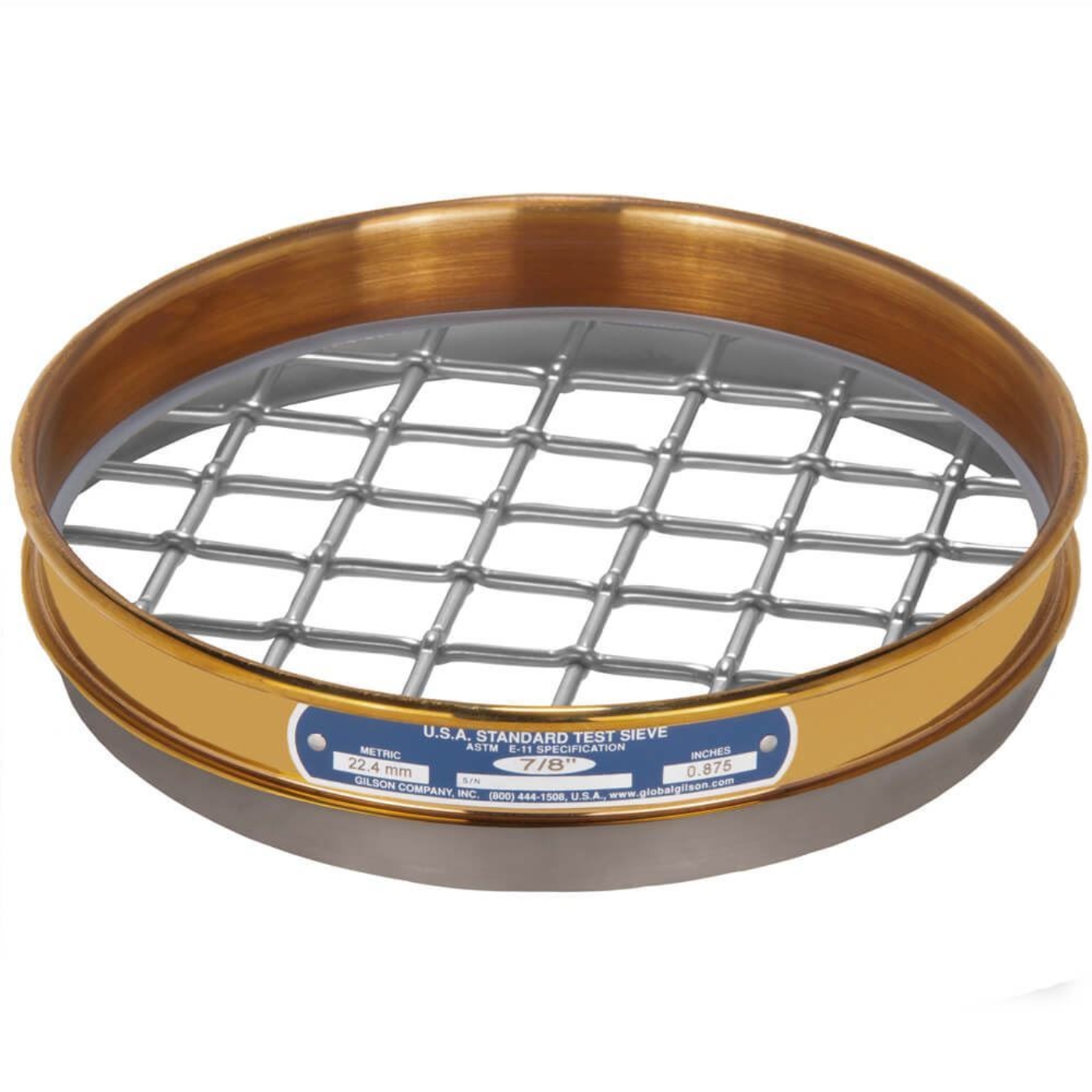 Picture of 8in Sieve, Brass/Stainless, Half-Height, 7/8in