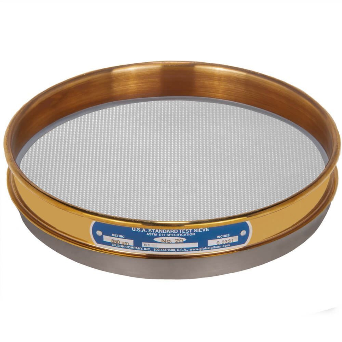 Picture of 8in Sieve, Brass/Stainless, Half-Height, No.20