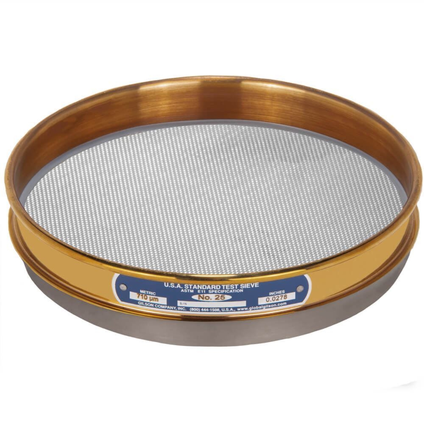 Picture of 8in Sieve, Brass/Stainless, Half-Height, No.25