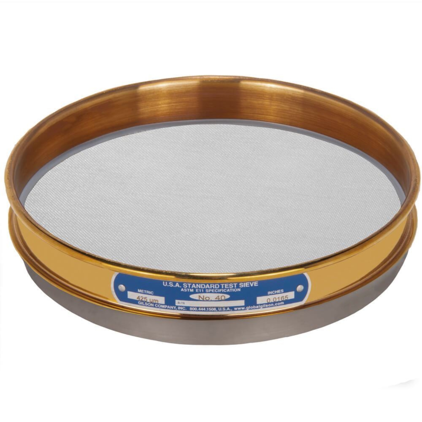 Picture of 8in Sieve, Brass/Stainless, Half-Height, No.40