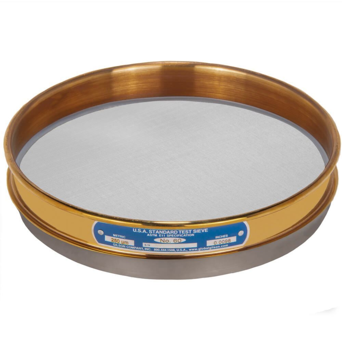 Picture of 8in Sieve, Brass/Stainless, Half-Height, No.60