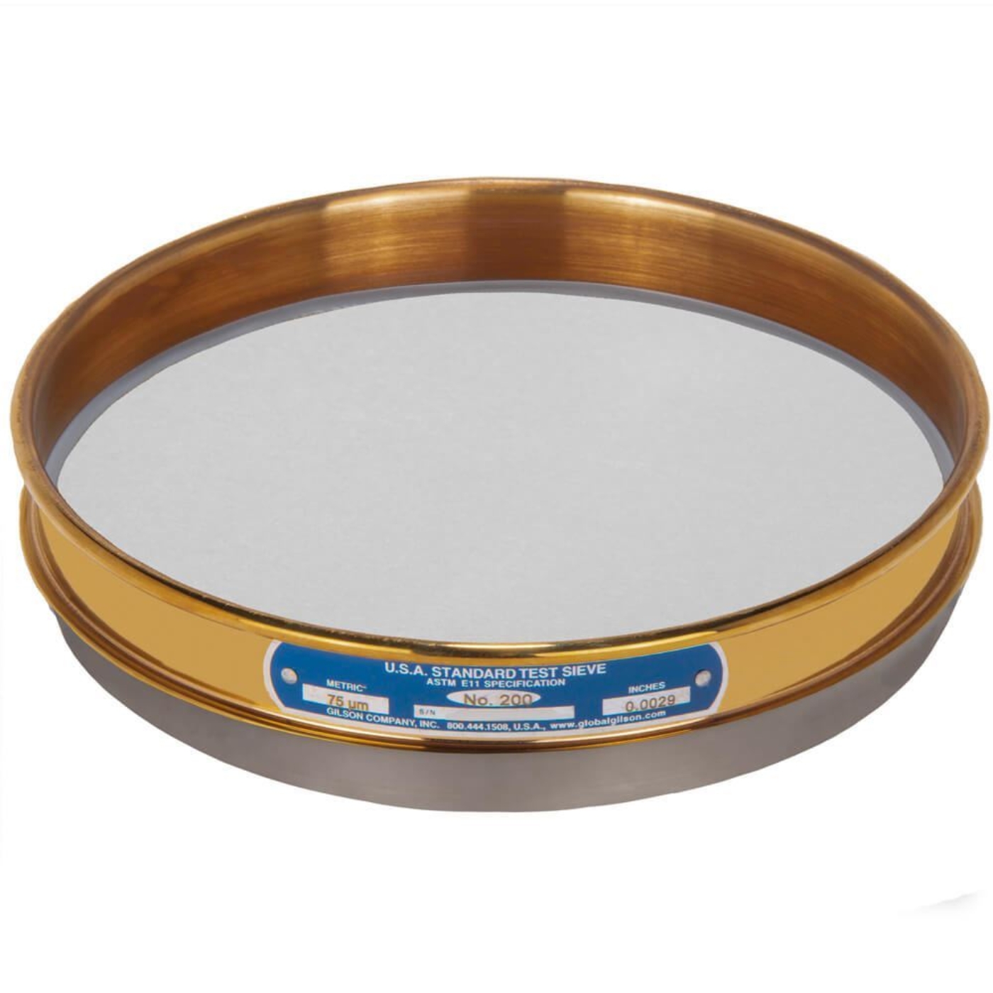 Picture of 8in Sieve, Brass/Stainless, Half-Height, No.200