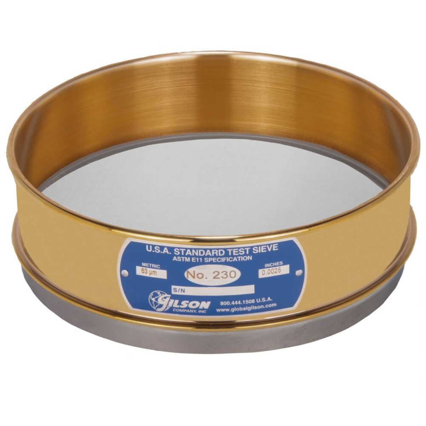 Picture of 8in Sieve, Brass/Stainless, Full-Height, No.230