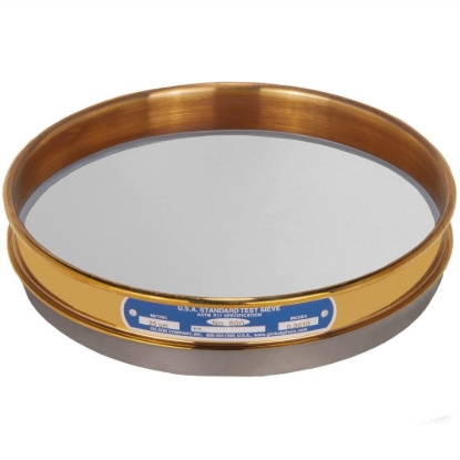 Picture of 8in Sieve, Brass/Stainless, Half-Height, No.500 with Backing Cloth