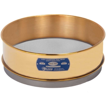 Picture of 12in Sieve, Brass/Stainless, Full-Height, No.80 with Backing Cloth