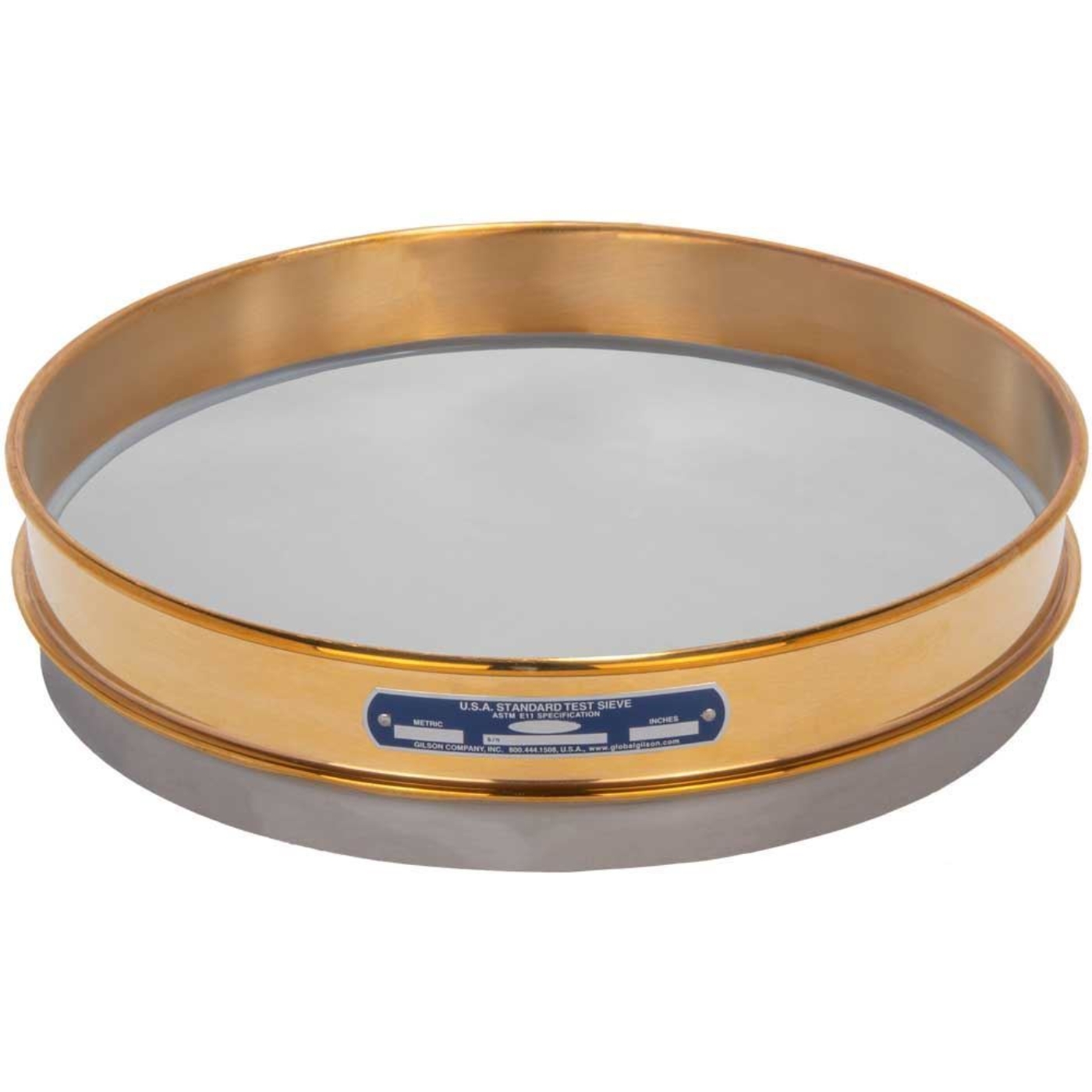 Picture of 12in Sieve, Brass/Stainless, Half-Height, No.450 with Backing Cloth