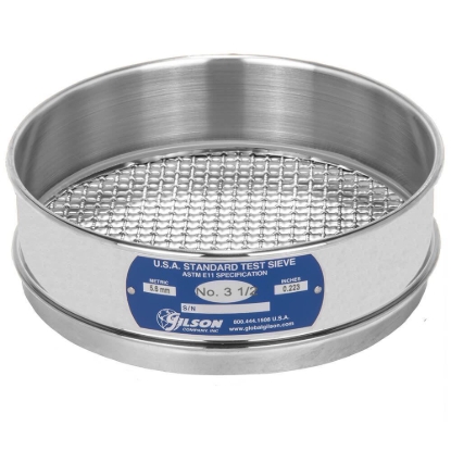 8in Sieve, All Stainless, Full-Height, No.3-1/2