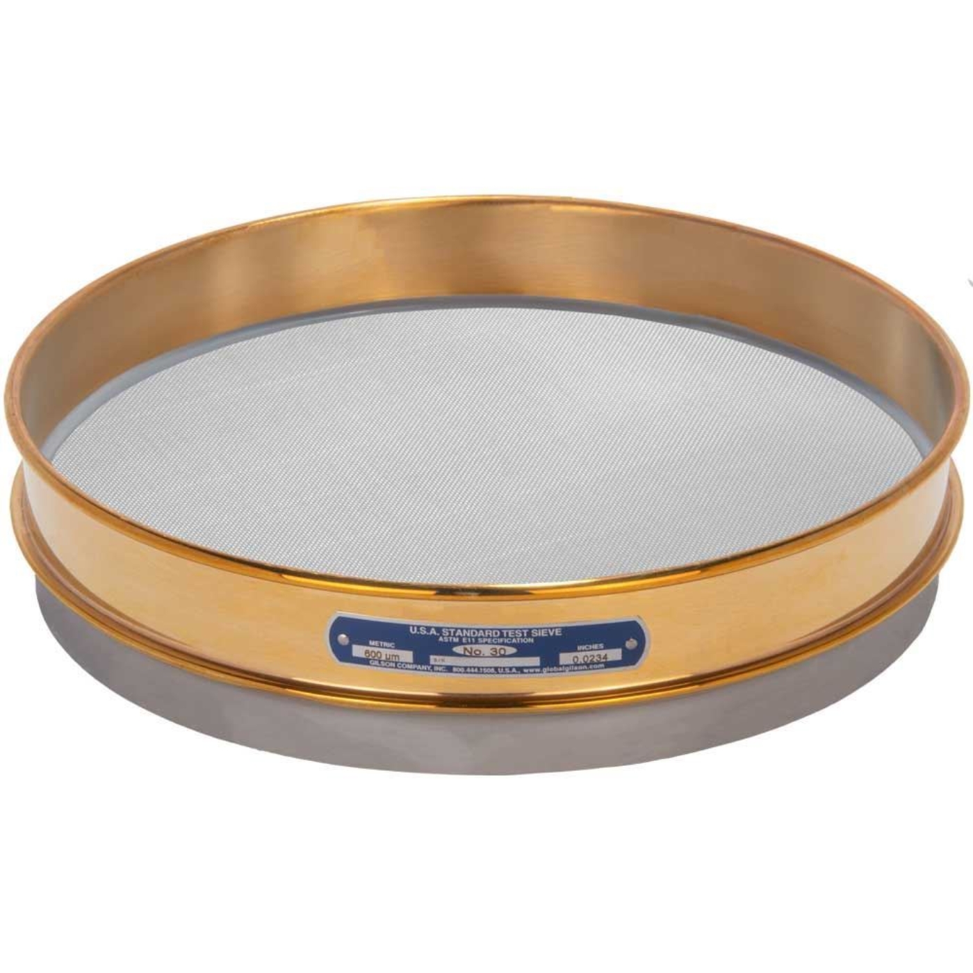 Picture of 12in Sieve, Brass/Stainless, Half-Height, No.25
