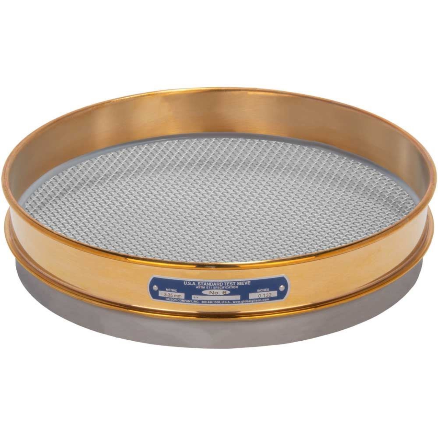 Picture of 12in Sieve, Brass/Stainless, Half-Height, 1/8in