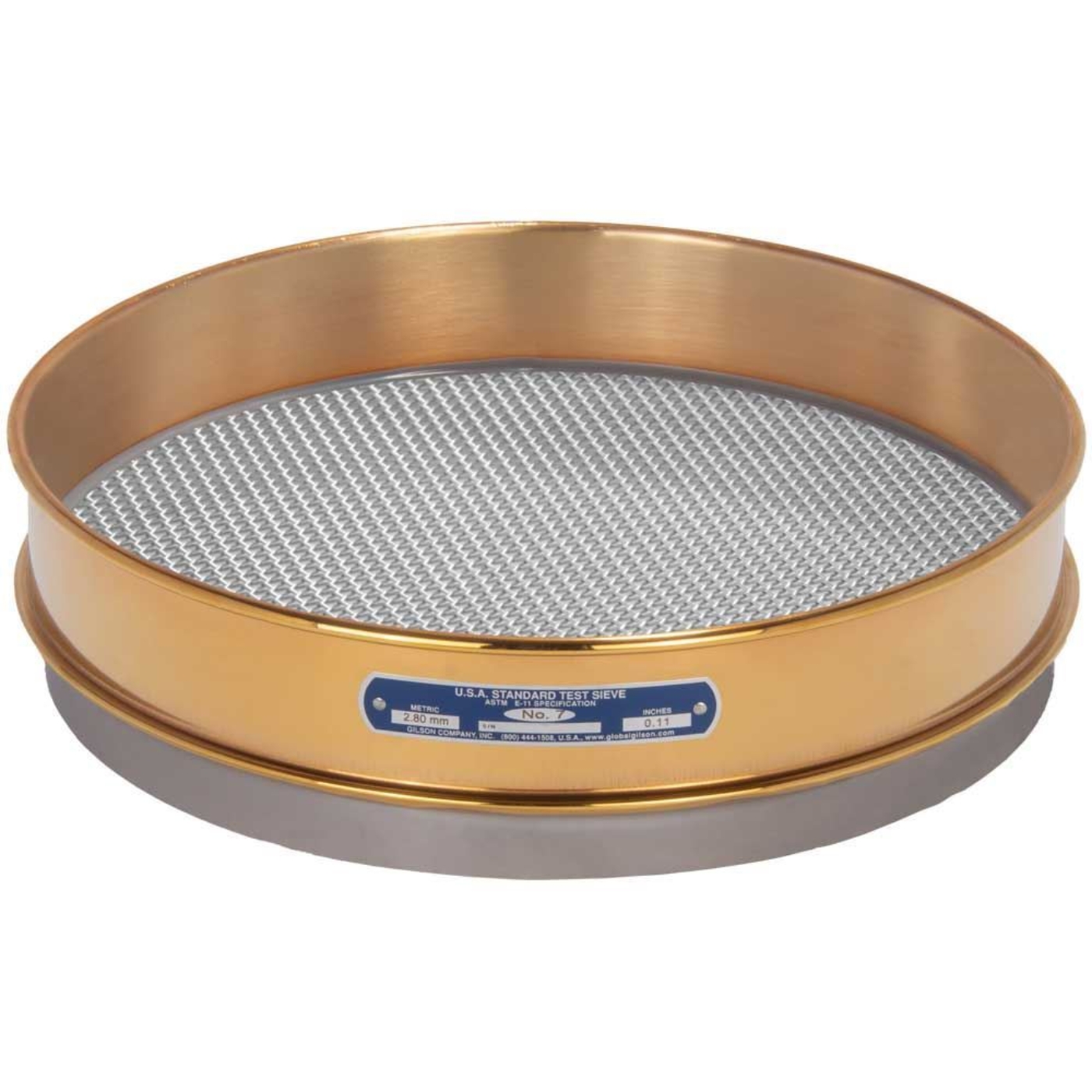 Picture of 12in Sieve, Brass/Stainless, Intermediate-Height, 1/8in
