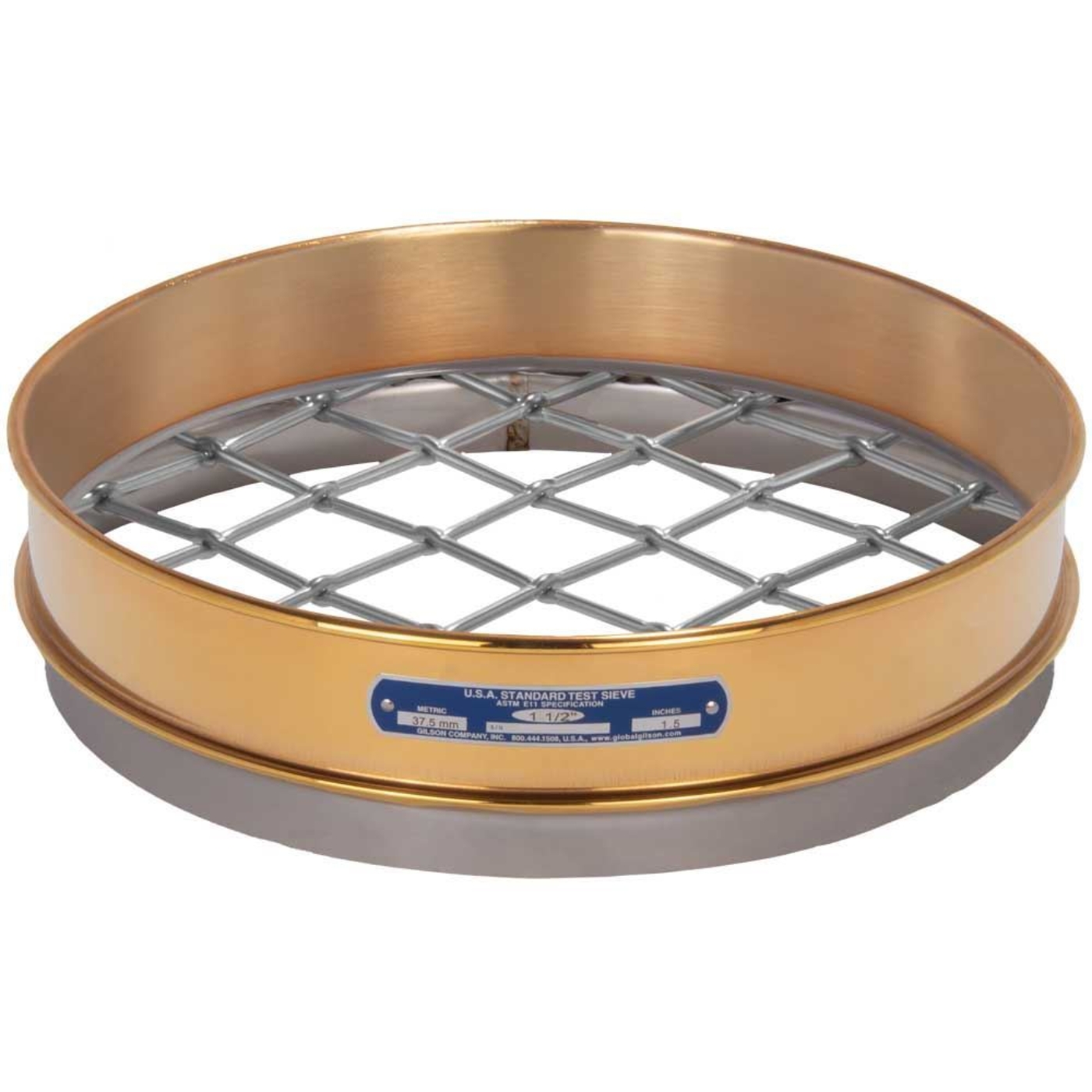 Picture of 12in Sieve, Brass/Stainless, Intermediate-Height, 1-1/4in