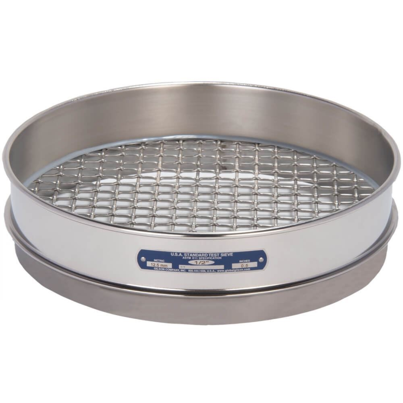 Picture of 12in Sieve, All Stainless, Intermediate-Height, 7/16in