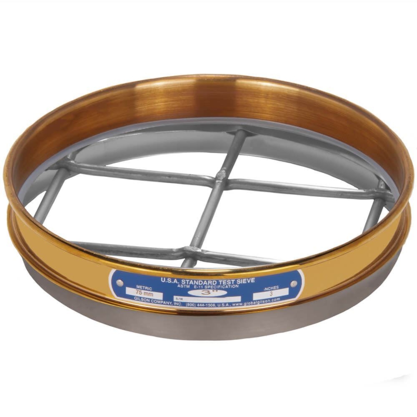 Picture of 8in Sieve, Brass/Stainless, Half-Height, 3-1/2in