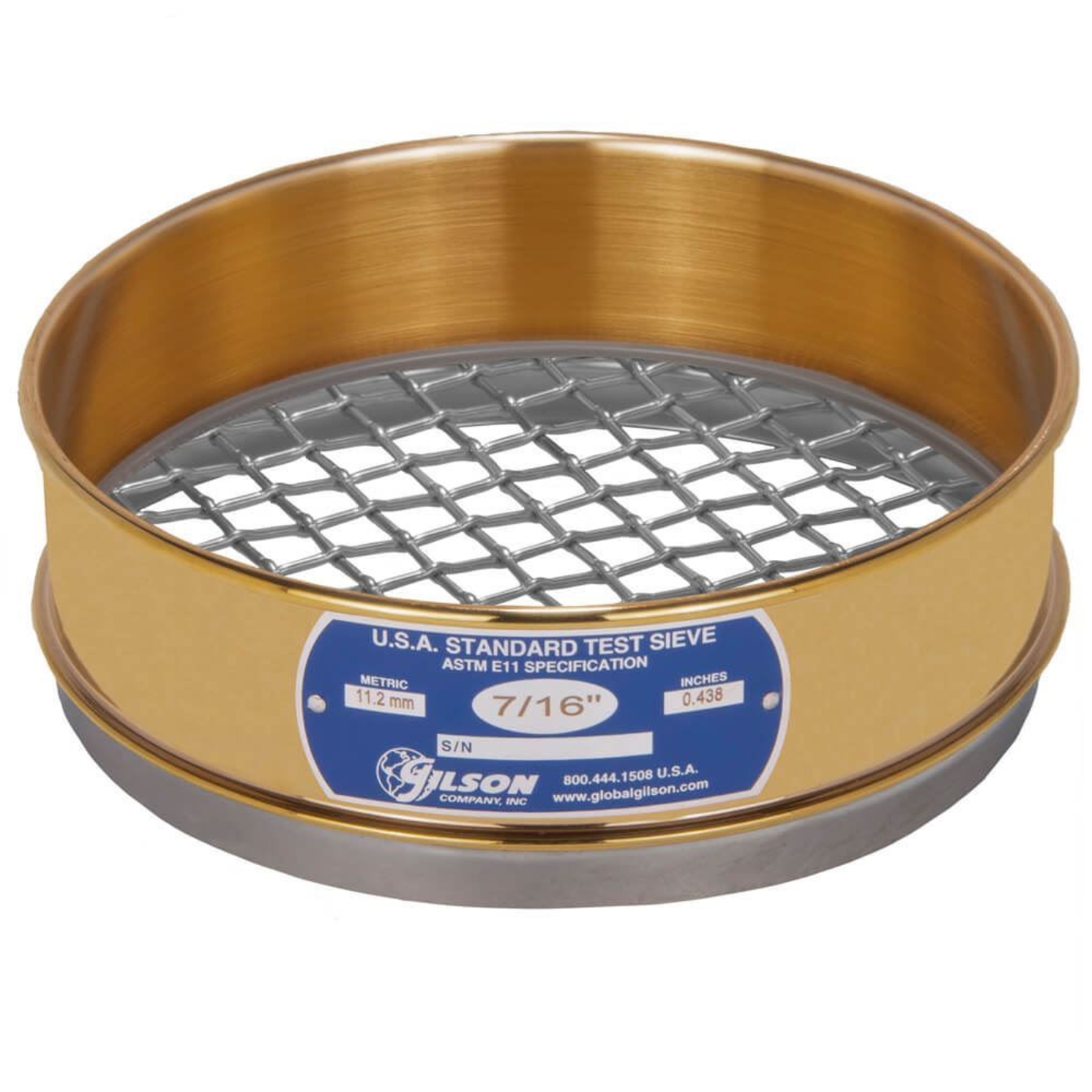 Picture of 8in Sieve, Brass/Stainless, Full-Height, 1/2in