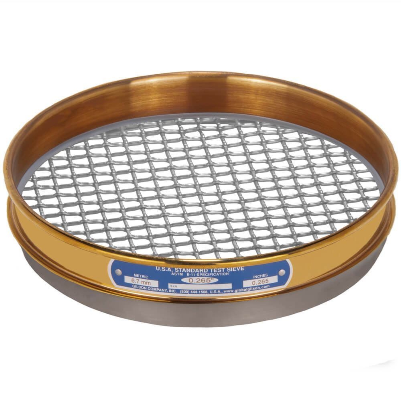 Picture of 8in Sieve, Brass/Stainless, Half-Height, 5/16in