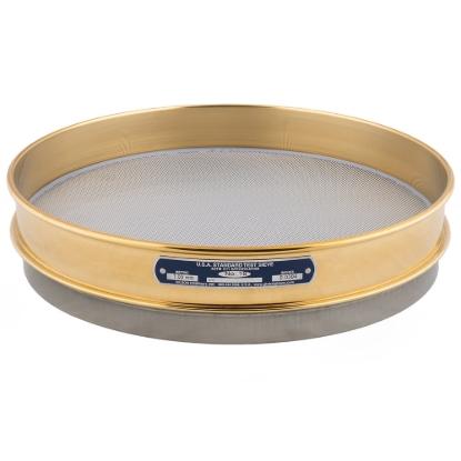 12in Sieve, Brass/Stainless, Half-Height, No.18