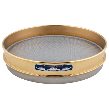 12in Sieve, Brass/Stainless, Half-Height, No.20