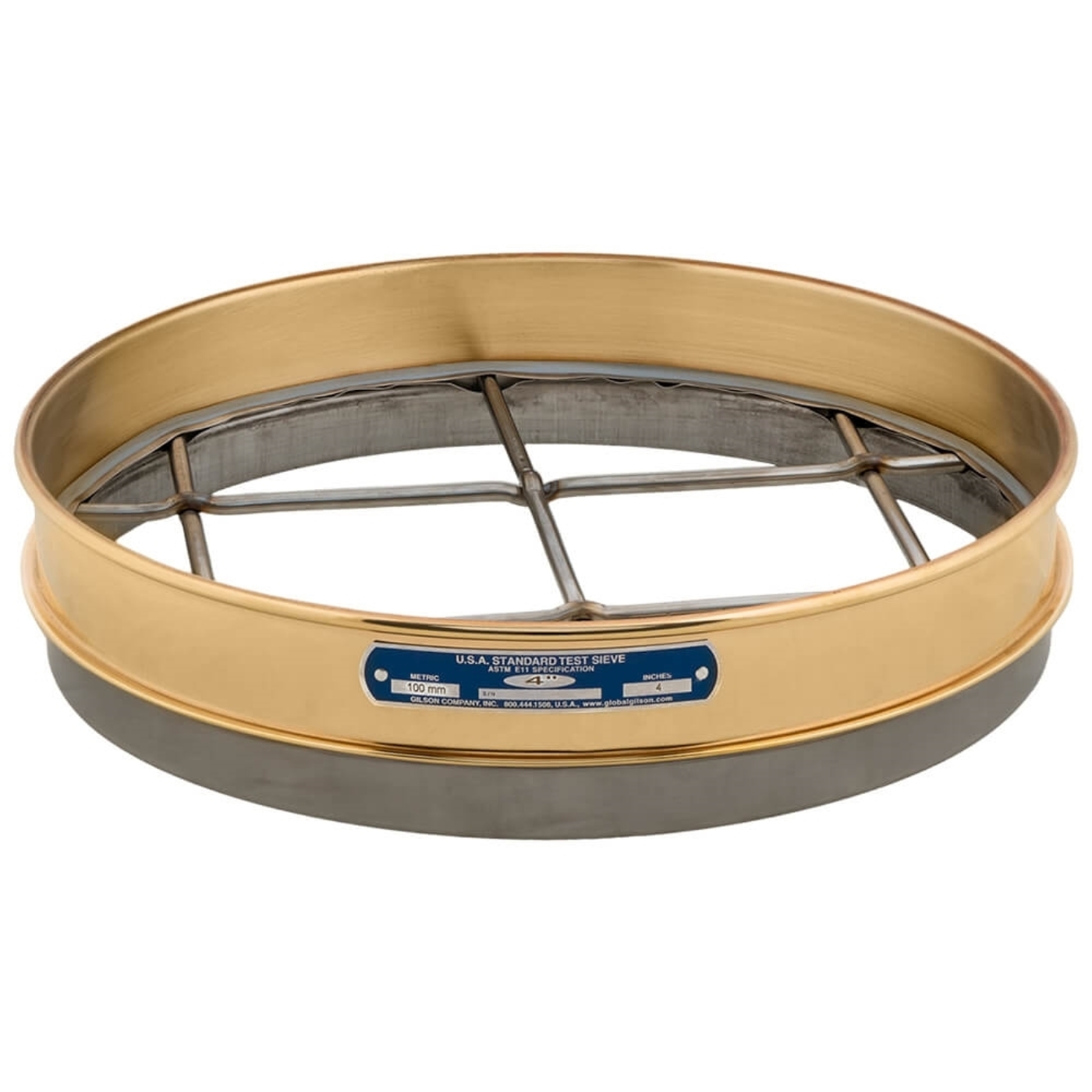 12in Sieve, Brass/Stainless, Half-Height, 4in