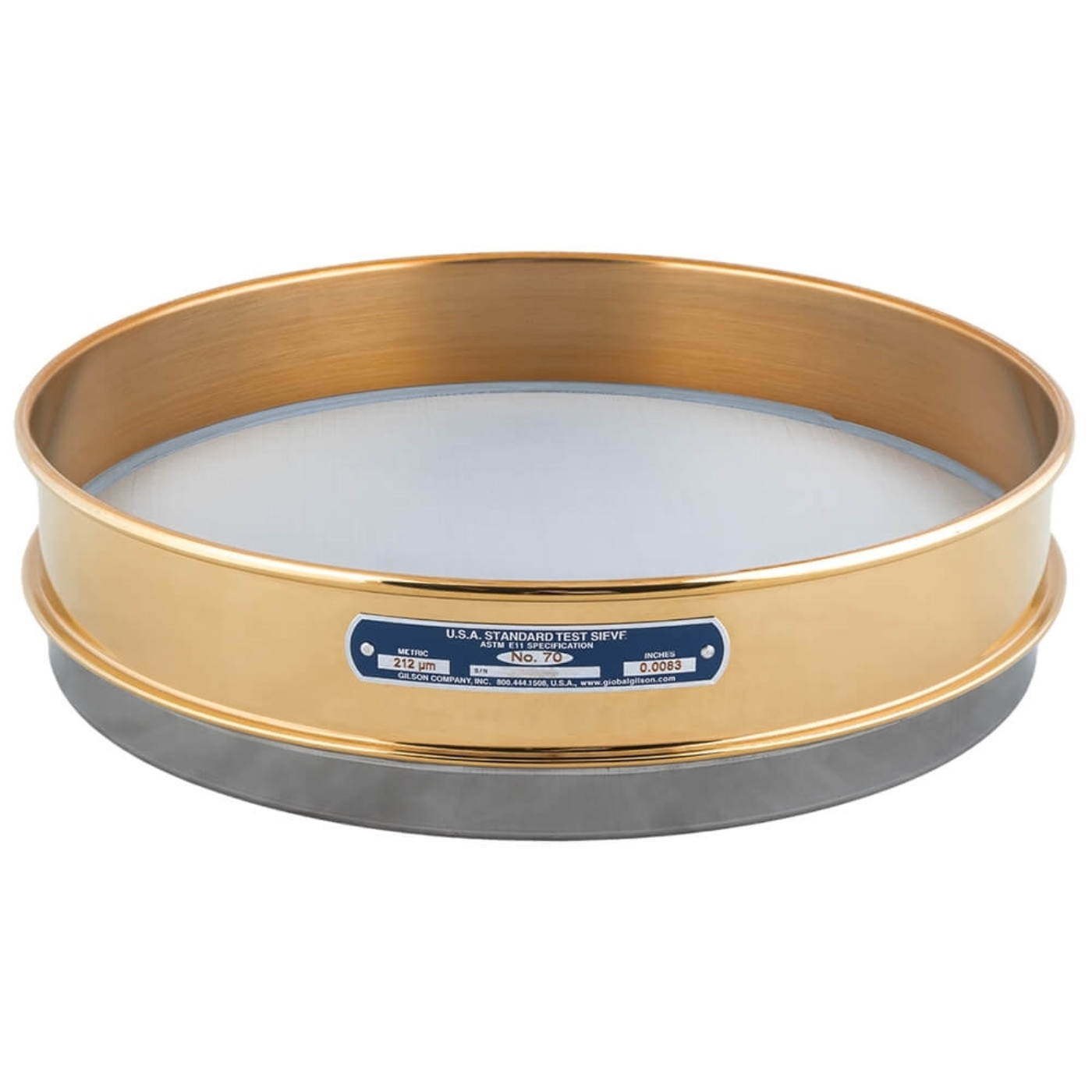 12in Sieve, Brass/Stainless, Intermediate-Height, No.70