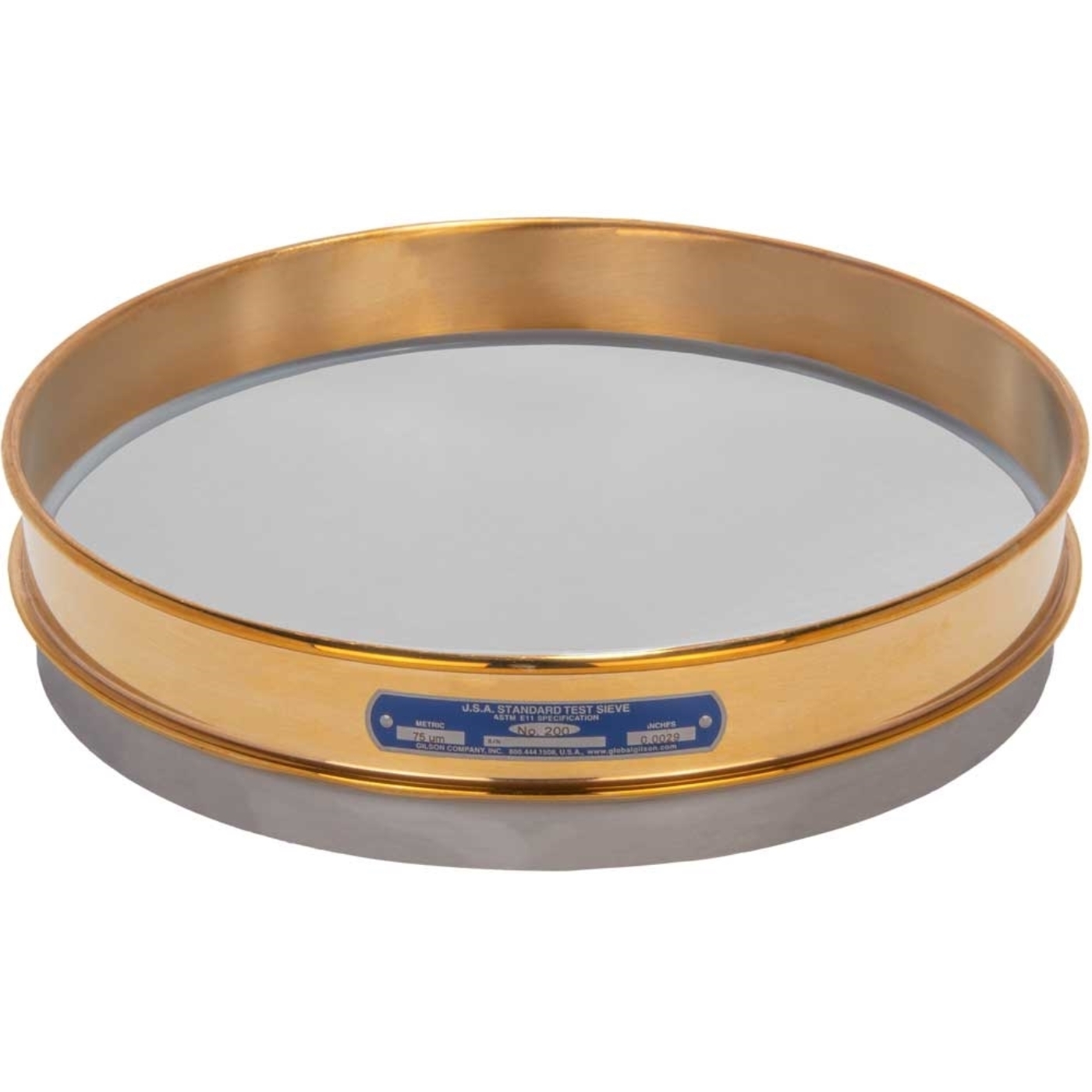 Picture of 12in Sieve, Brass/Stainless, Half-Height, No.170 with Backing Cloth