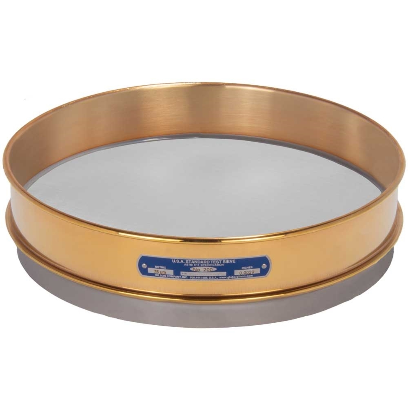 Picture of 12in Sieve, Brass/Stainless, Intermediate-Height, No.170 with Backing Cloth