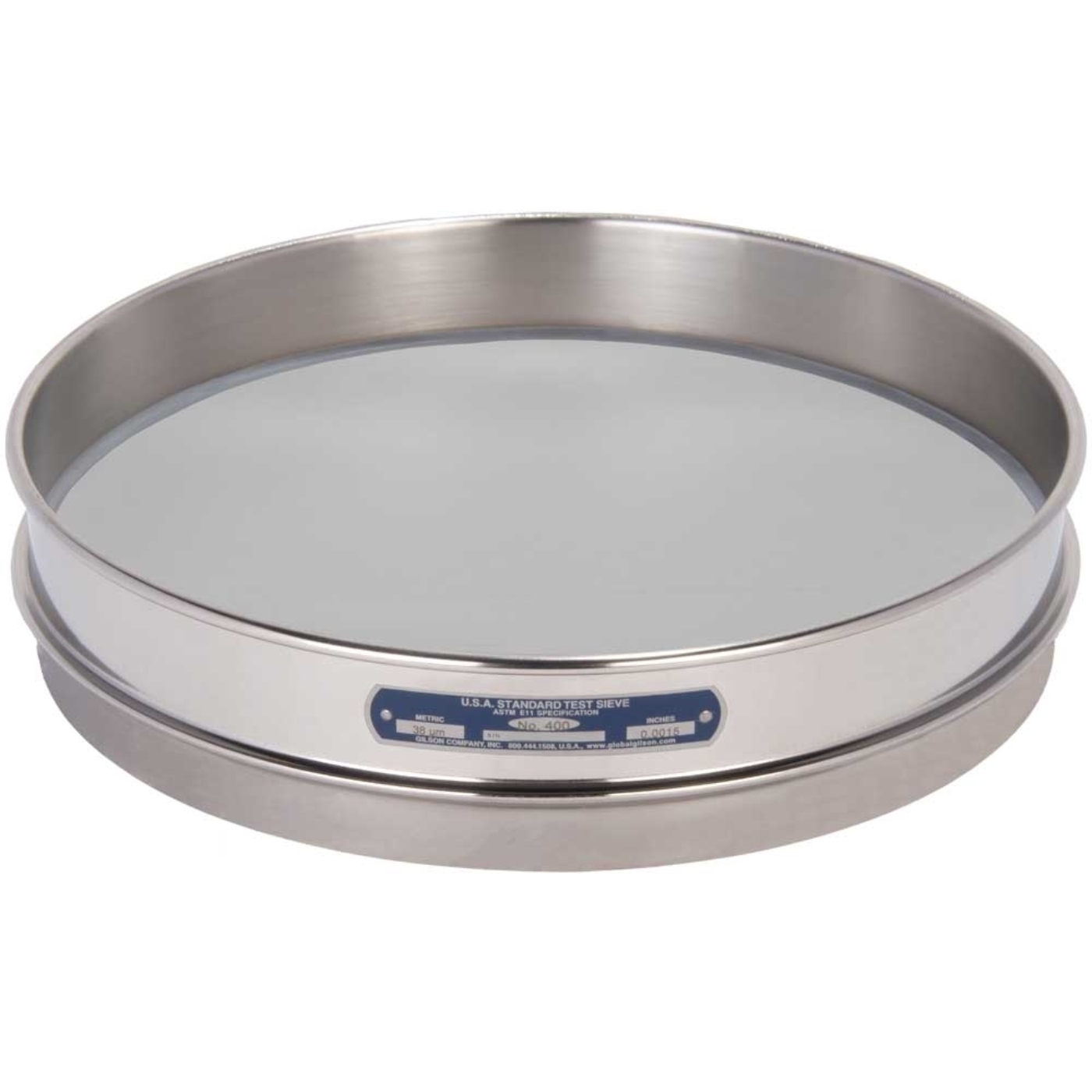 Picture of 12in Sieve, All Stainless, Half-Height, No.635 with Backing Cloth