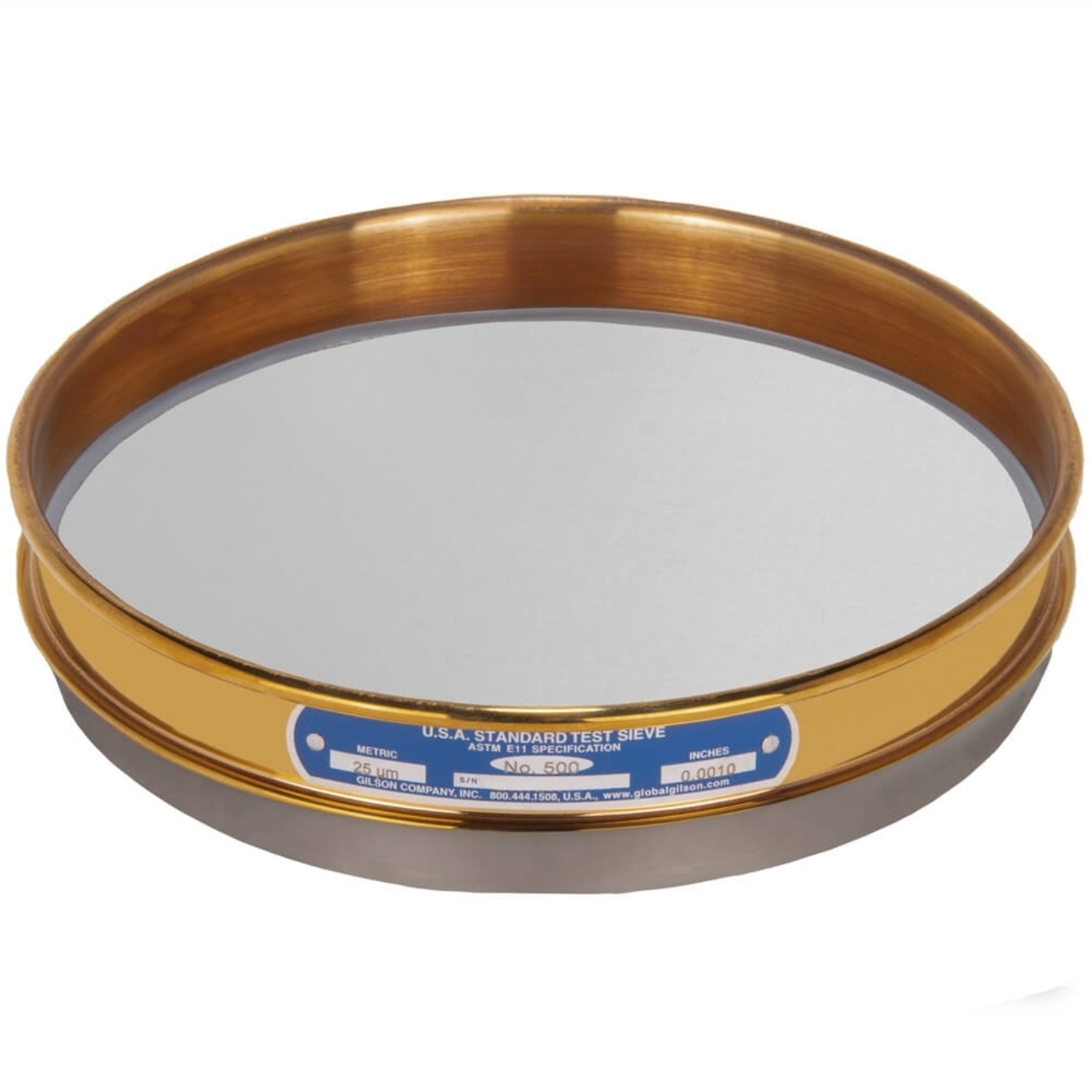 Picture of 8in Sieve, Brass/Stainless, Half-Height, No.635 with Backing Cloth