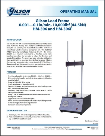 Picture for category HM-396 Gilson Load Frame