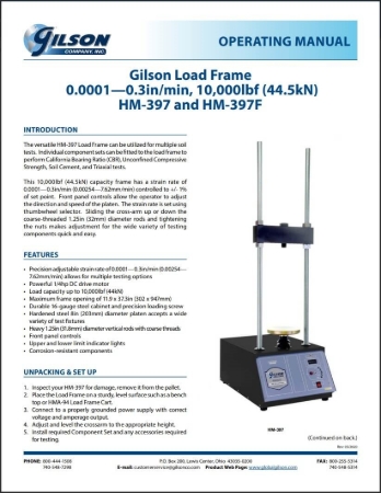 Picture for category HM-397 Gilson Load Frame