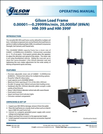 Picture for category HM-399 Gilson Load Frame