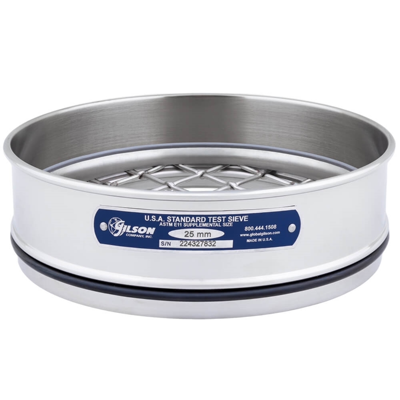 	200mm Sieve, All Stainless, Full Height, 25mm