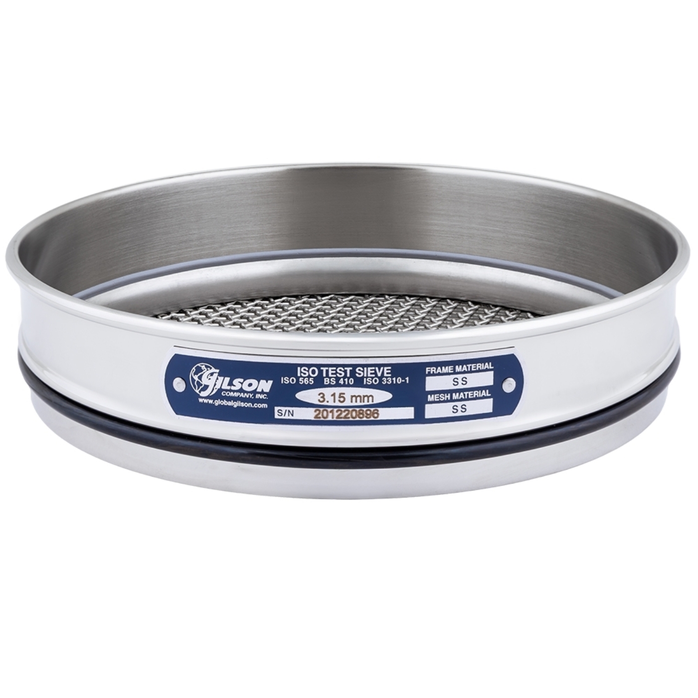	200mm Sieve, All Stainless, Half Height, 3.15mm
